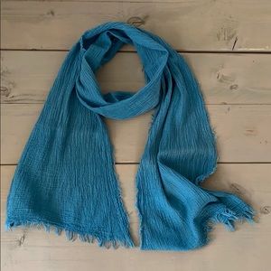Blue Crinkly Scarf